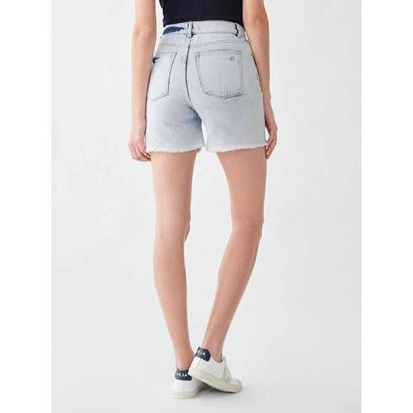 DL1961 Denim Hepburn High Rise Wide Leg Short Mystic Womens Size 32 - Picture 5 of 13